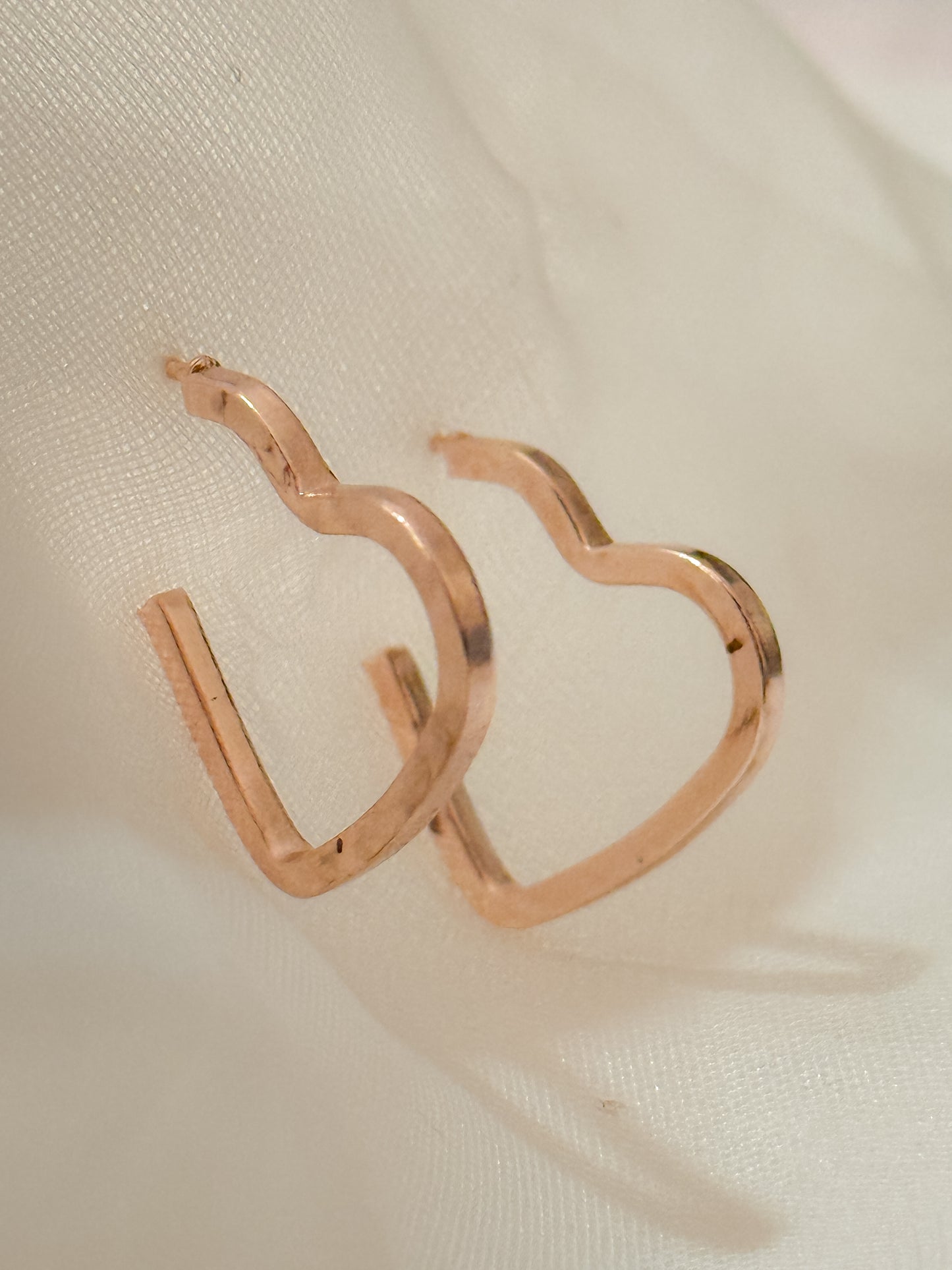 Aretes Corazón Oro Rosa