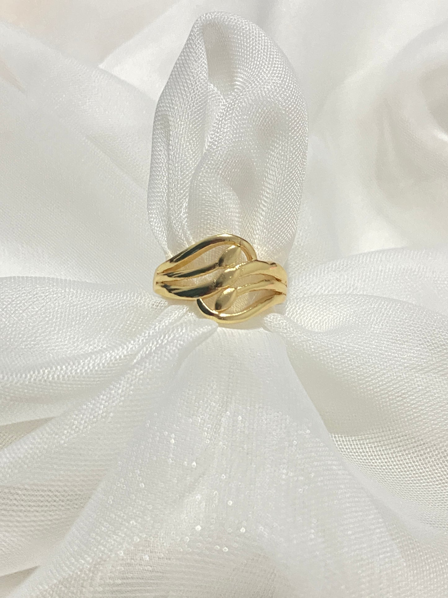 Anillo Dorado Hojas