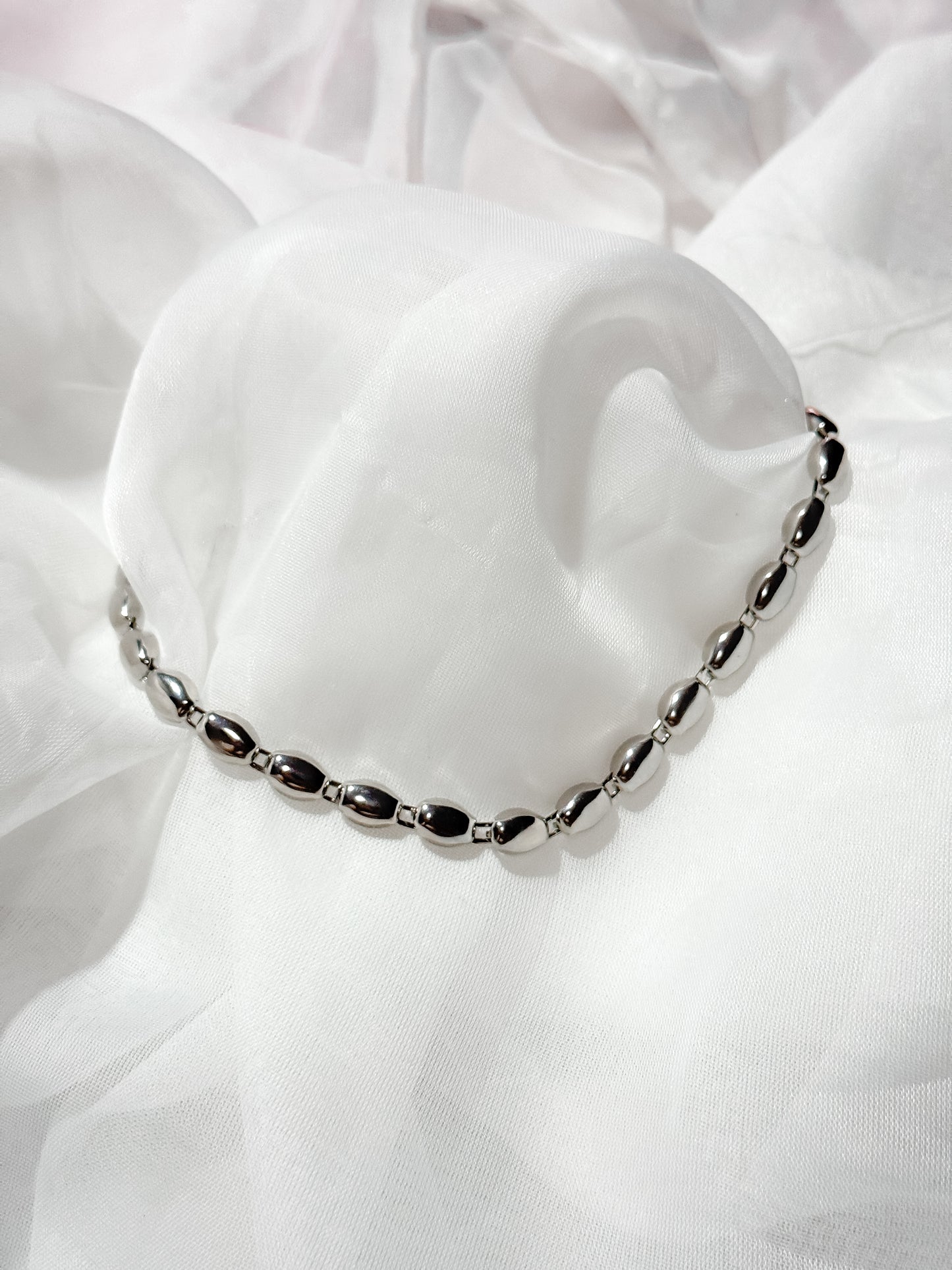 Cadena Concha Plateada