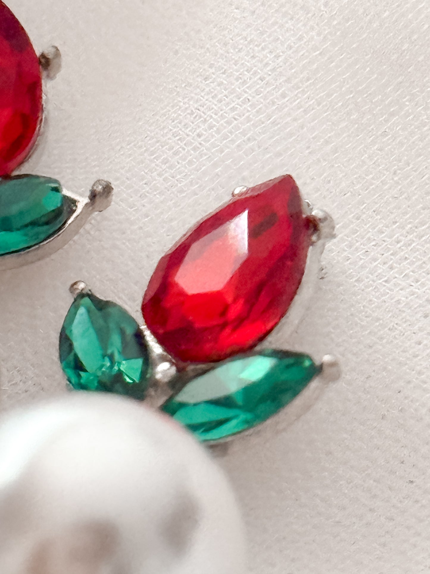 Candongas Flor Diamantada y Perla