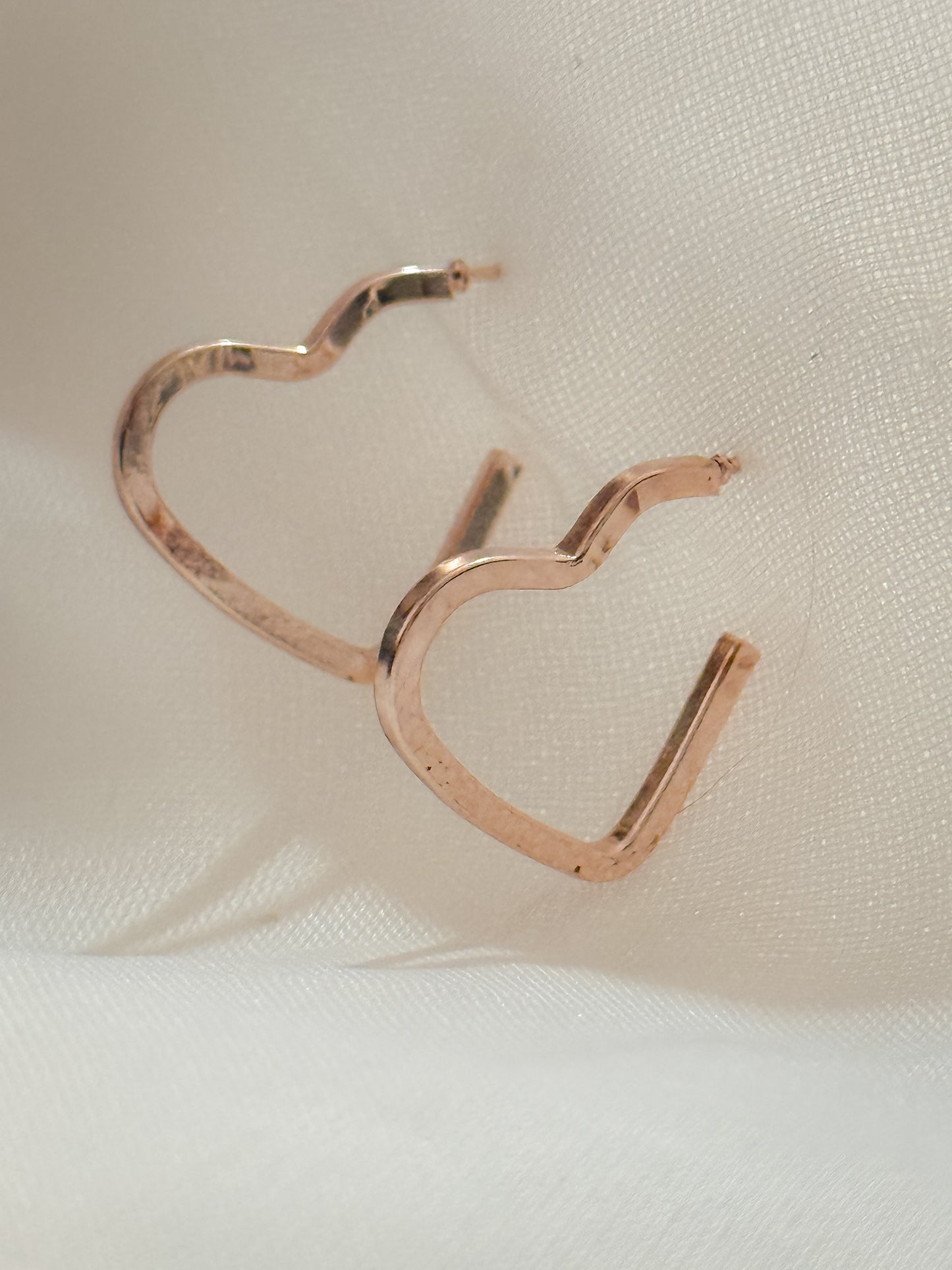 Aretes Corazón Oro Rosa