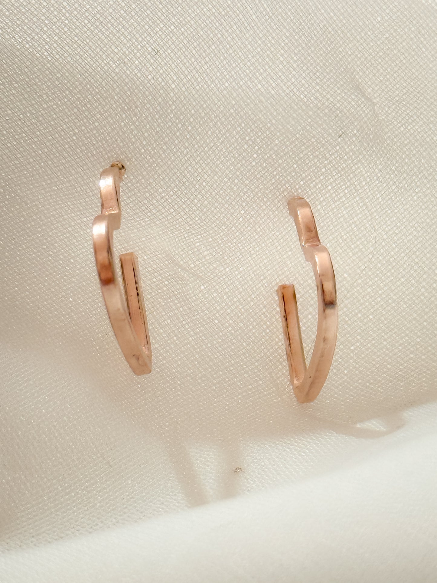 Aretes Corazón Oro Rosa